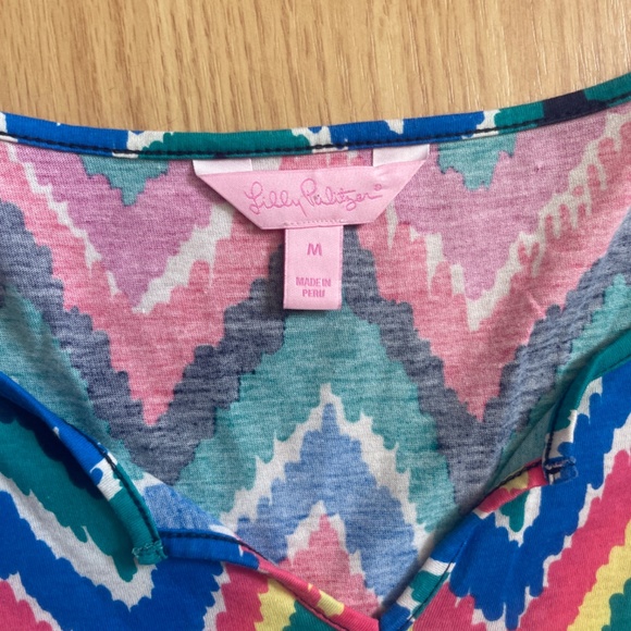 Lilly Pulitzer 100% Pima Cotton 3/4 Sleeve Mini Jersey Dress - Picture 4 of 5